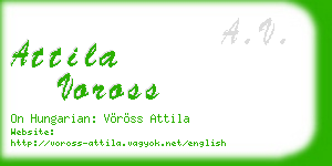 attila voross business card